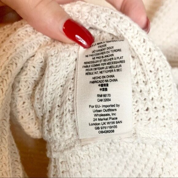 Free people cold shoulder sweater knit long sleeve small cream boho - Picture 11 of 13